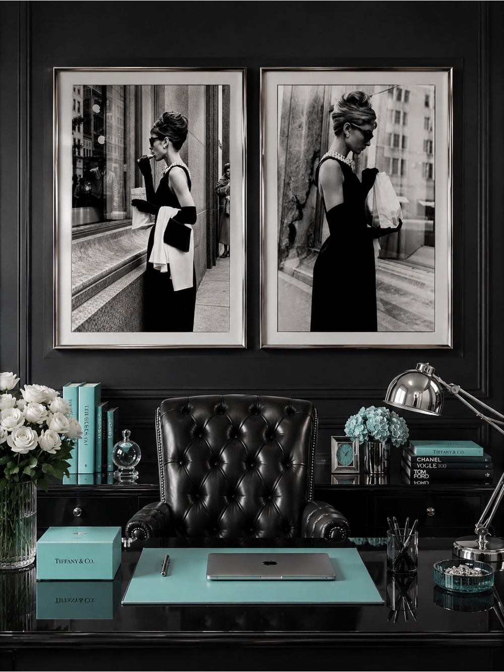 Breakfast at Tiffany’s Audrey Hepburn Pastry B&W Gallery Wall Art Set | Set 2 🖤
